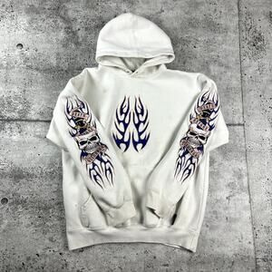 Vintage Sapphire Lounge Hoodie size XXL Y2K Tribal Distressed Condition